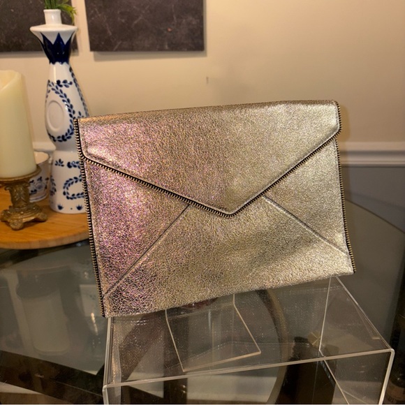 Rebecca Minkoff- Metallic Silver Envelope Clutch - Picture 4 of 4